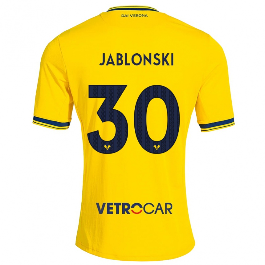גברים כדורגל Darvin Jablonski #30 צהוב אדום הרחק ג'רזי 2026/27