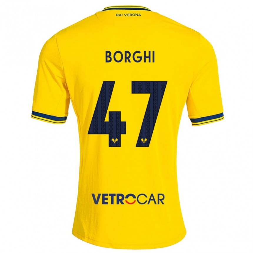 גברים כדורגל Arthur Borghi #47 צהוב אדום הרחק ג'רזי 2026/27