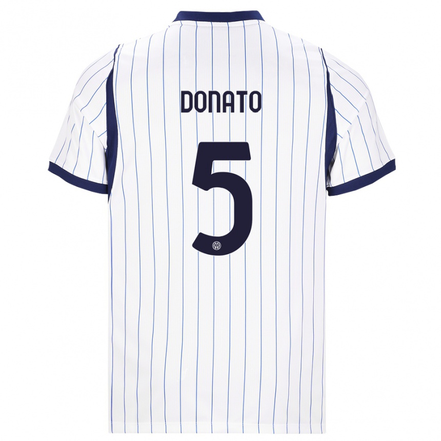 גברים כדורגל Andrea Donato #5 לבן כחול כהה הרחק ג'רזי 2026/27 גברים כדורגל Andrea Donato #5 לבן כחול כהה הרחק ג'רזי 2026/27