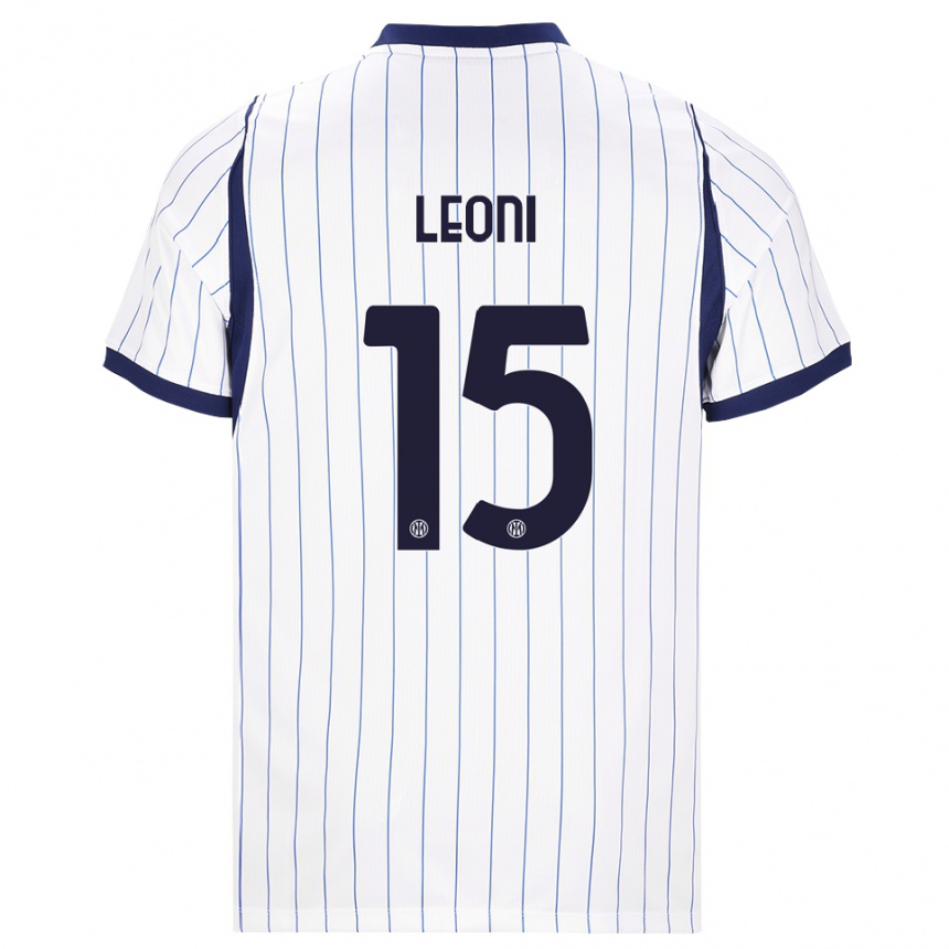גברים כדורגל Luca Leoni #15 לבן כחול כהה הרחק ג'רזי 2026/27 גברים כדורגל Luca Leoni #15 לבן כחול כהה הרחק ג'רזי 2026/27