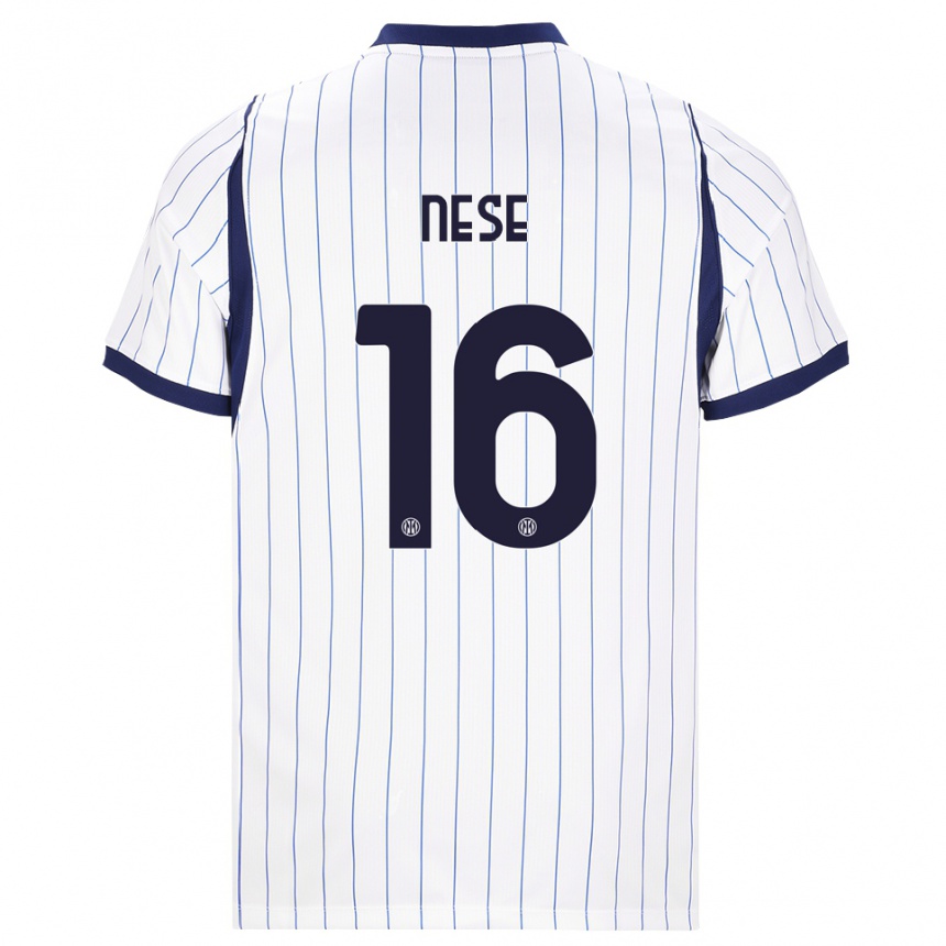 גברים כדורגל Alessio Nese #16 לבן כחול כהה הרחק ג'רזי 2026/27