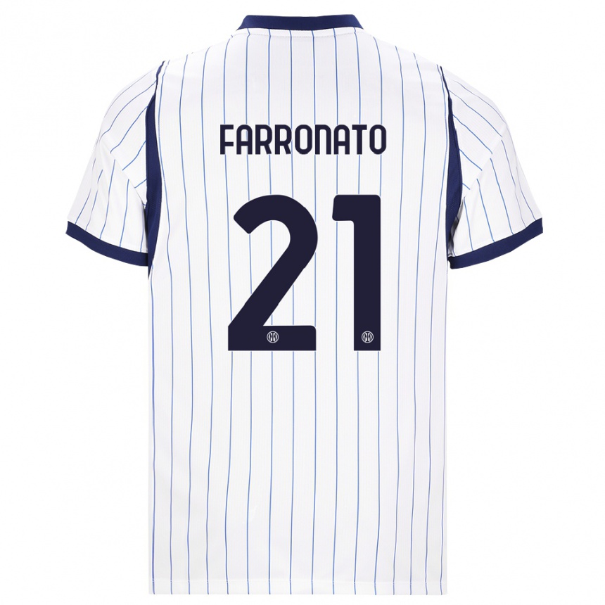 גברים כדורגל Matteo Farronato #21 לבן כחול כהה הרחק ג'רזי 2026/27