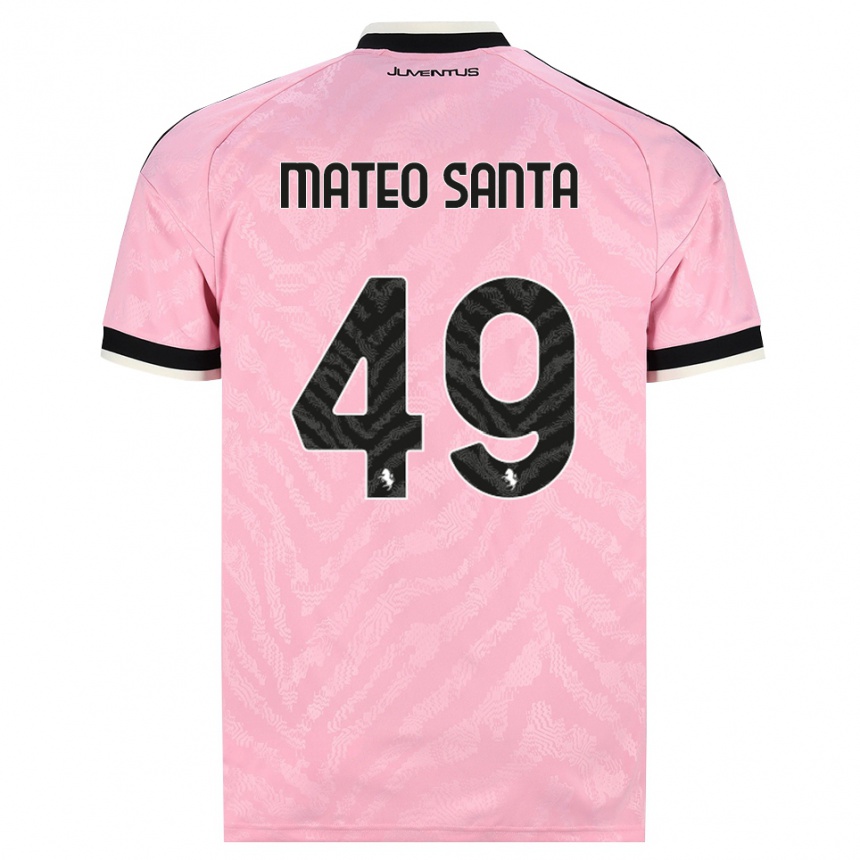 גברים כדורגל Mateo Santa Maria #49 ורוד שחור הרחק ג'רזי 2026/27