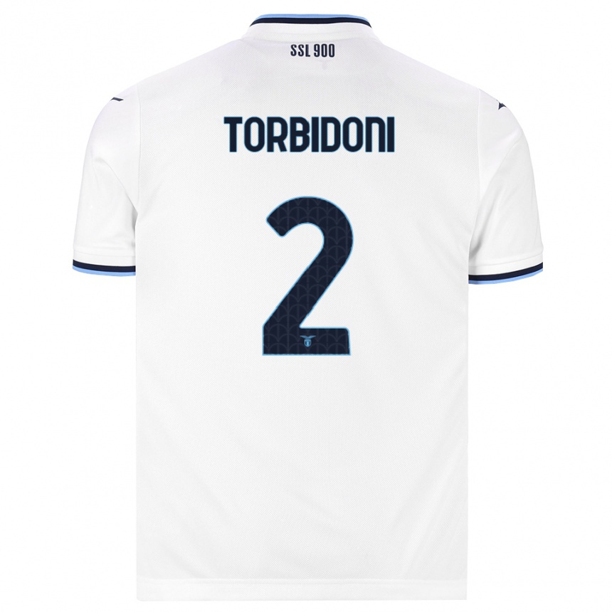 גברים כדורגל Marco Torbidoni #2 לבן כחול כהה הרחק ג'רזי 2026/27