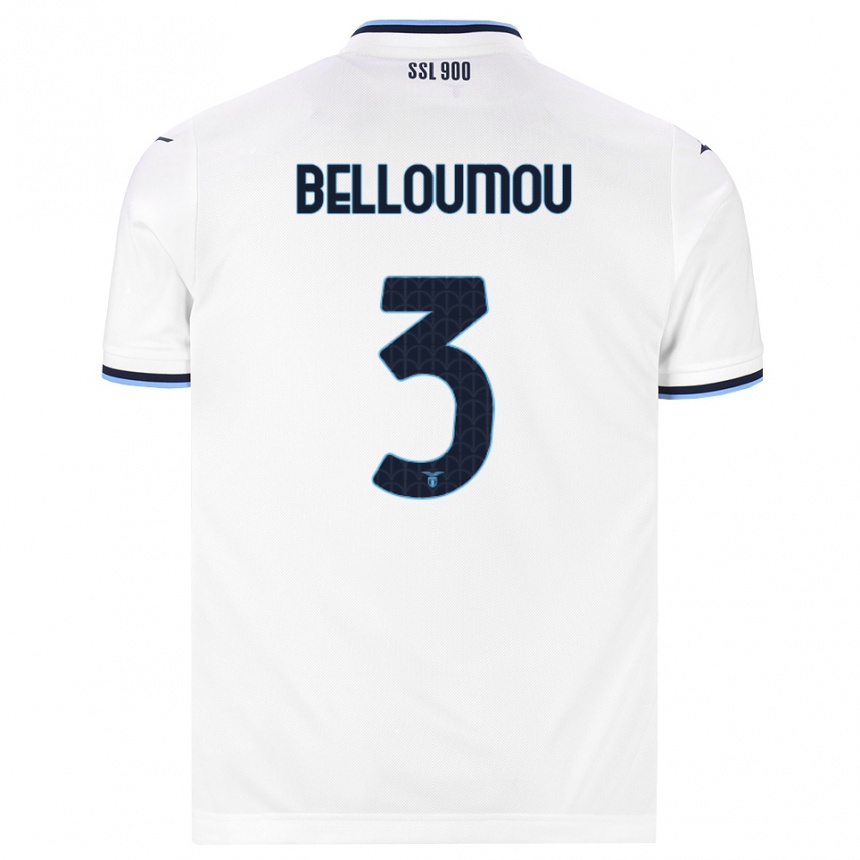 גברים כדורגל Inès Belloumou #3 לבן כחול כהה הרחק ג'רזי 2026/27