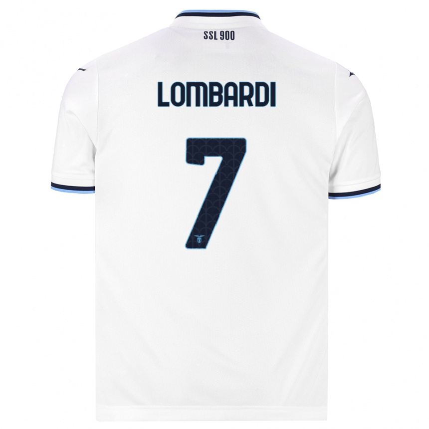 גברים כדורגל Pierlorenzo Lombardi #7 לבן כחול כהה הרחק ג'רזי 2026/27
