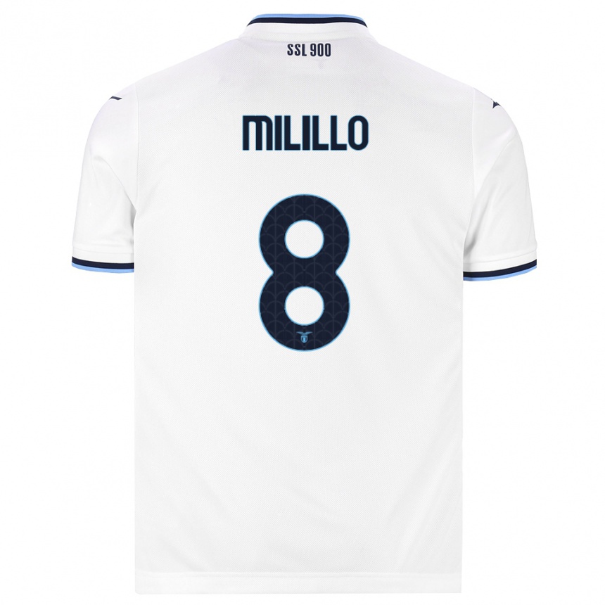 גברים כדורגל Flavio Milillo #8 לבן כחול כהה הרחק ג'רזי 2026/27