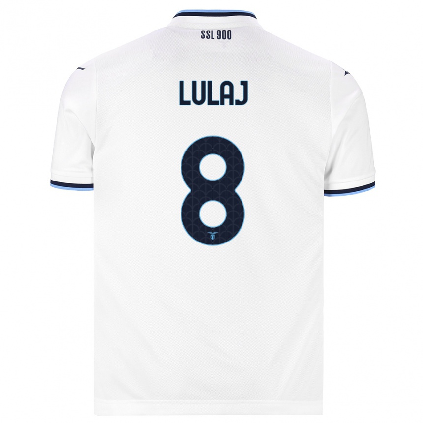 גברים כדורגל Daniele Lulaj #8 לבן כחול כהה הרחק ג'רזי 2026/27