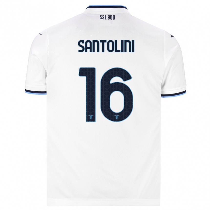 גברים כדורגל Emanuele Santolini #16 לבן כחול כהה הרחק ג'רזי 2026/27