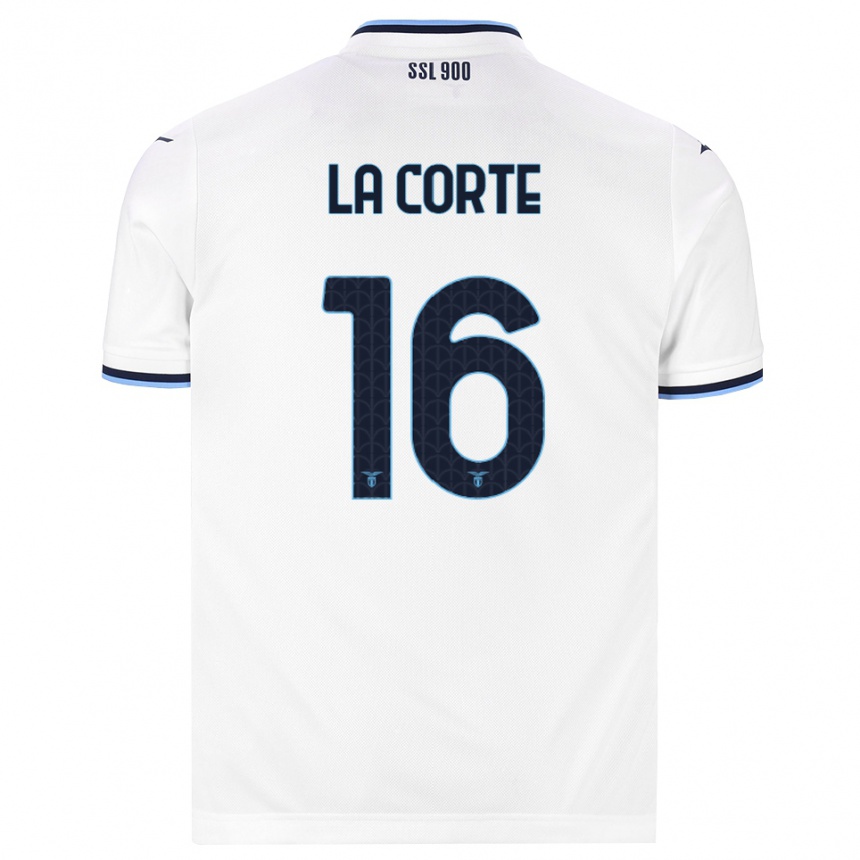 גברים כדורגל Pietro La Corte #16 לבן כחול כהה הרחק ג'רזי 2026/27