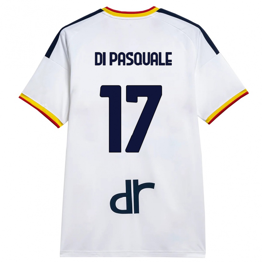 גברים כדורגל Alessandro Di Pasquale #17 לבן צהוב אדום הרחק ג'רזי 2026/27