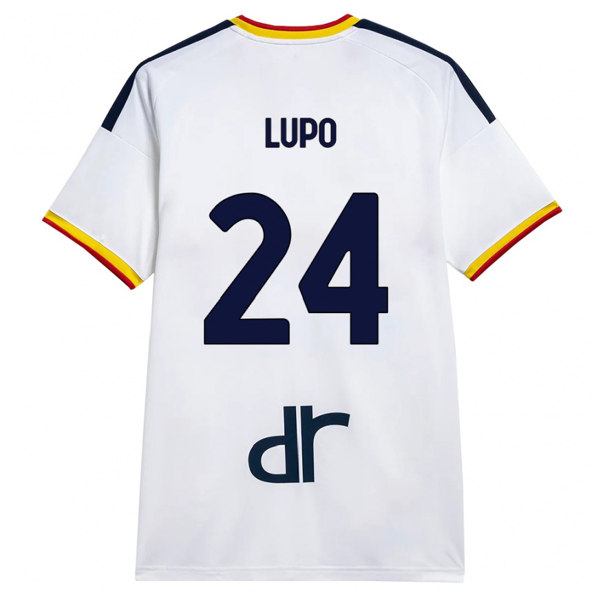גברים כדורגל Christian Lupo #24 לבן צהוב אדום הרחק ג'רזי 2026/27