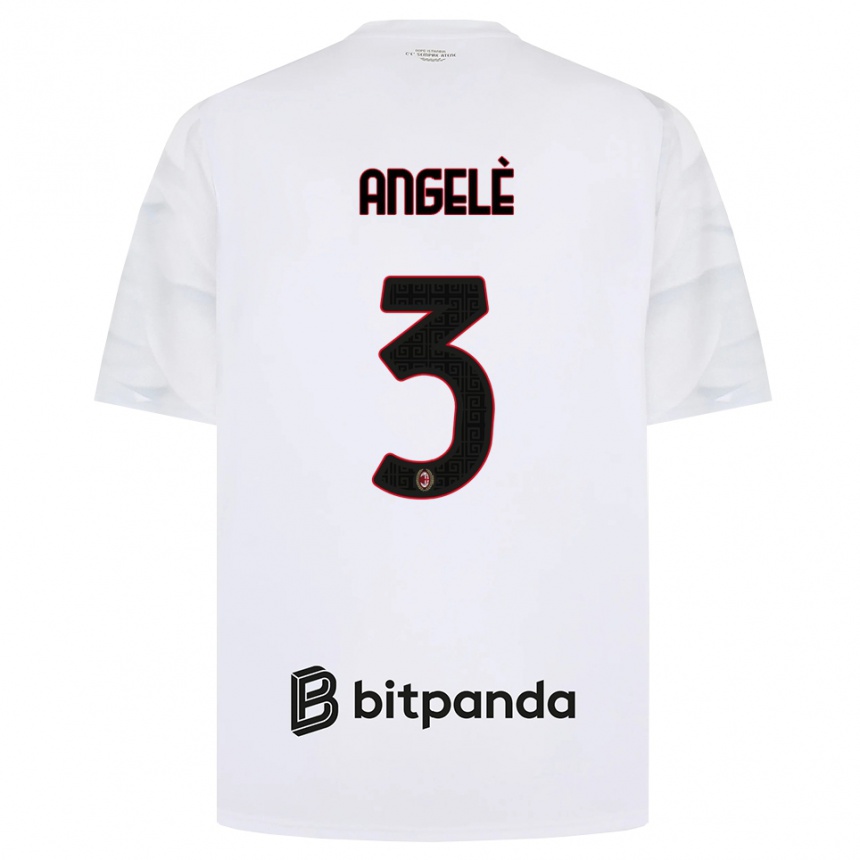 גברים כדורגל Gregorio Angelè #3 לבן אדום שחור הרחק ג'רזי 2026/27