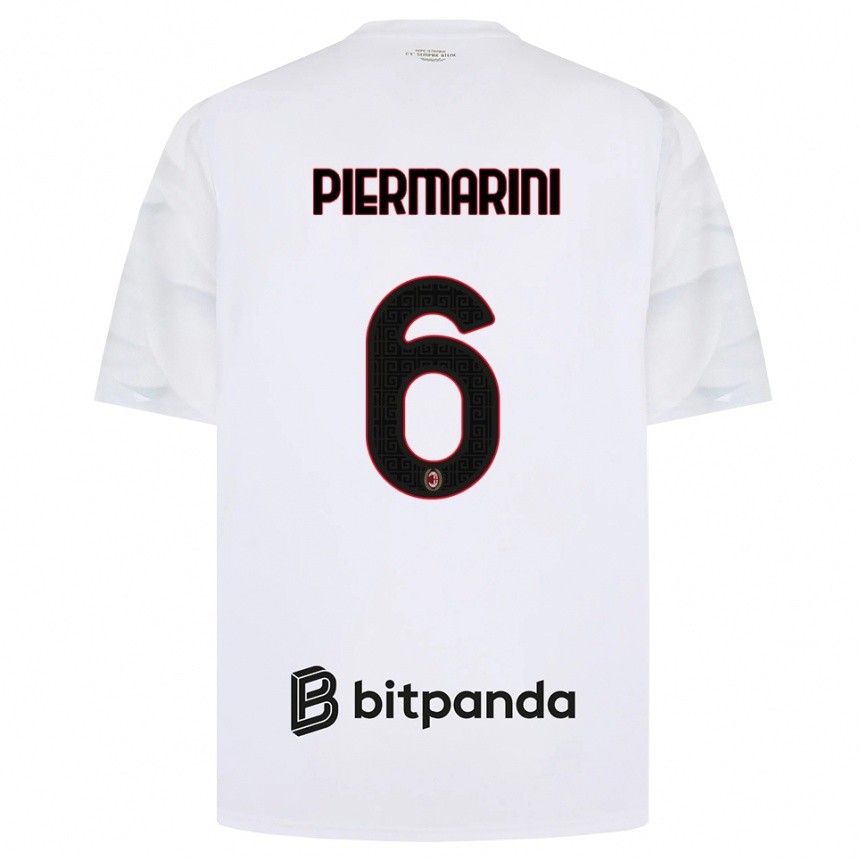 גברים כדורגל Mattia Piermarini #6 לבן אדום שחור הרחק ג'רזי 2026/27