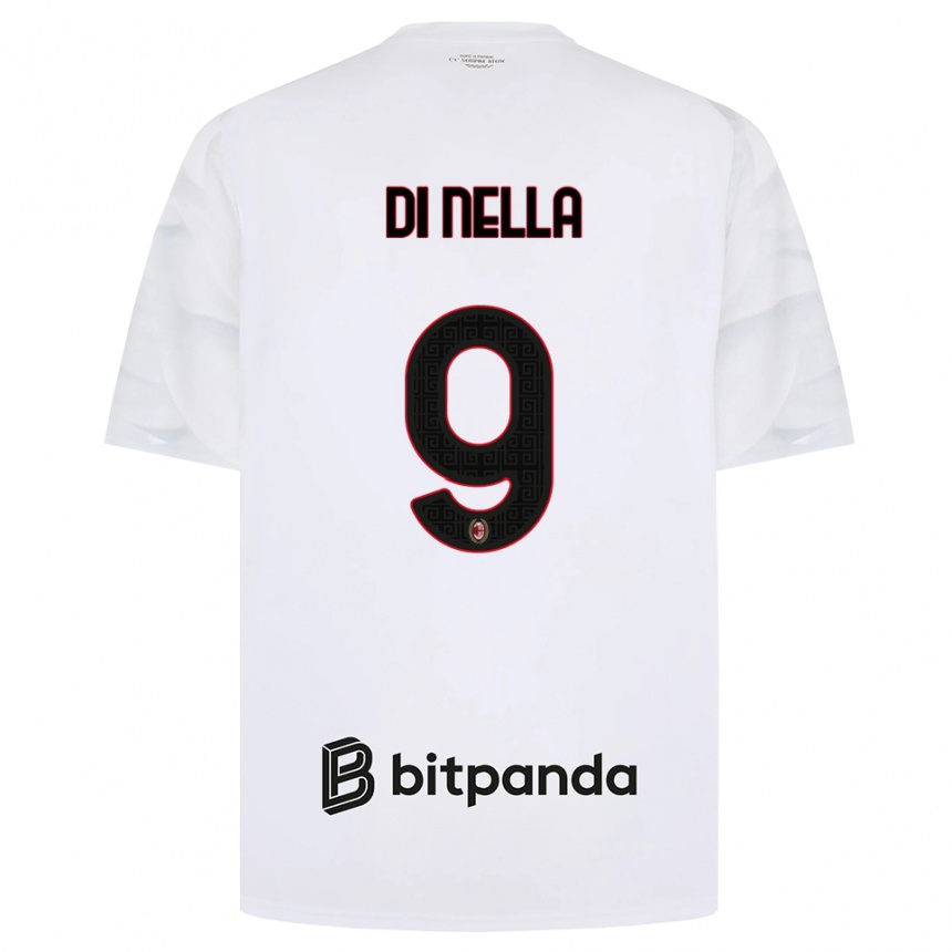 גברים כדורגל Ludovico Di Nella #9 לבן אדום שחור הרחק ג'רזי 2026/27