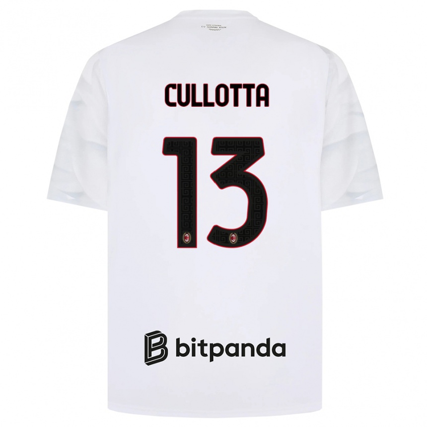 גברים כדורגל Andrea Cullotta #13 לבן אדום שחור הרחק ג'רזי 2026/27