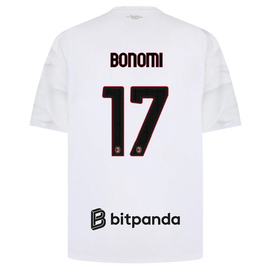 גברים כדורגל Francesco Bonomi #17 לבן אדום שחור הרחק ג'רזי 2026/27