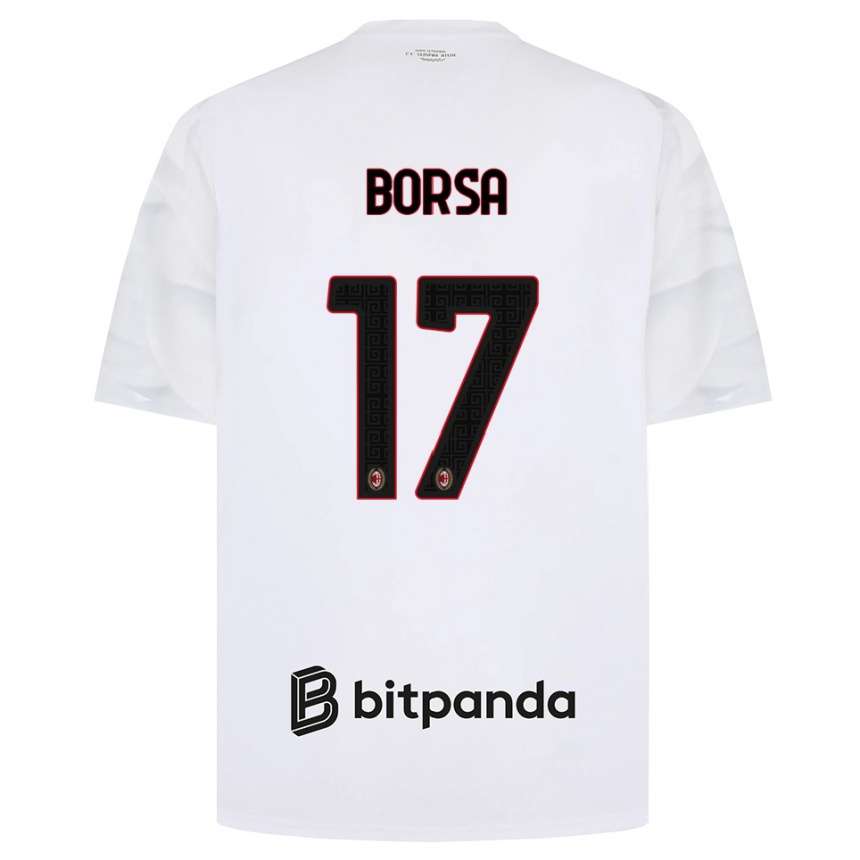 גברים כדורגל Gabriele Borsa #17 לבן אדום שחור הרחק ג'רזי 2026/27