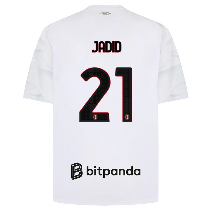 גברים כדורגל Akram Jadid #21 לבן אדום שחור הרחק ג'רזי 2026/27