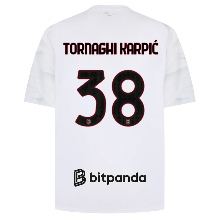 גברים כדורגל Lavinia Tornaghi Karpić #38 לבן אדום שחור הרחק ג'רזי 2026/27