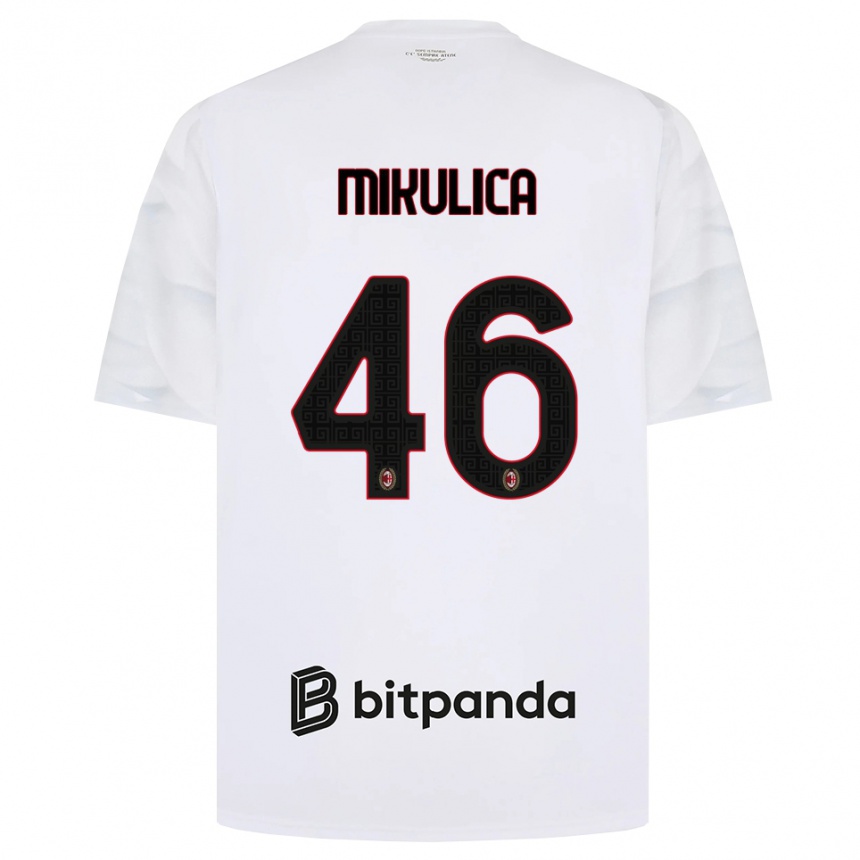 גברים כדורגל Petra Mikulica #46 לבן אדום שחור הרחק ג'רזי 2026/27