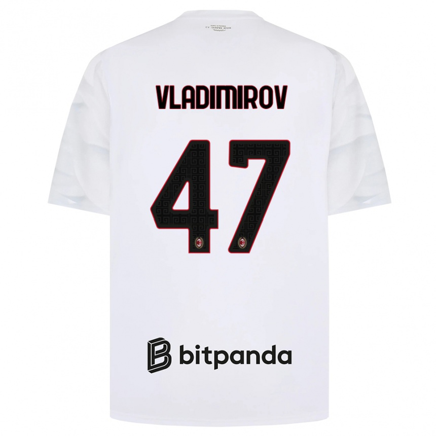 גברים כדורגל Valeri Vladimirov #47 לבן אדום שחור הרחק ג'רזי 2026/27