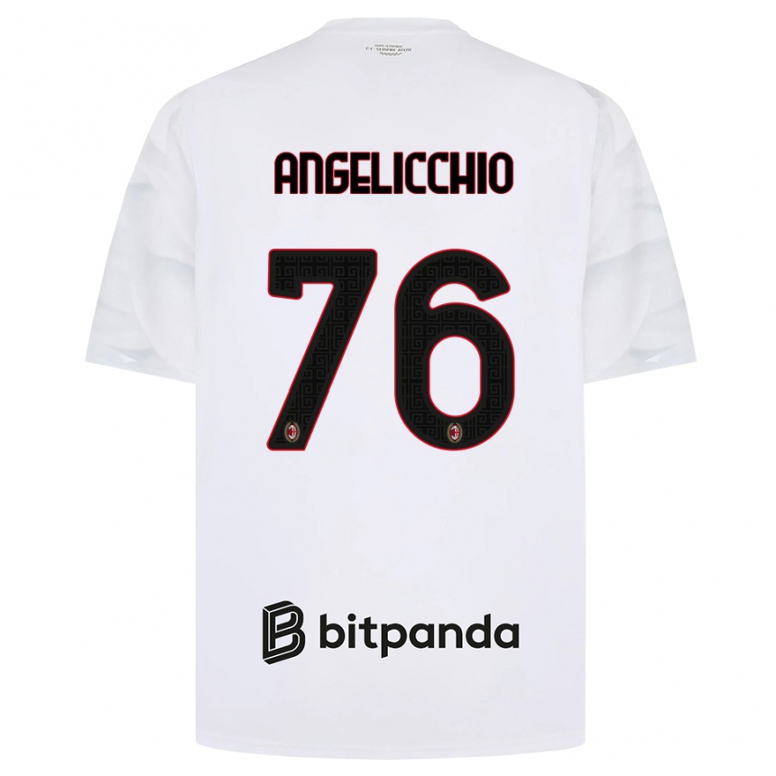 גברים כדורגל Mattia Angelicchio #76 לבן אדום שחור הרחק ג'רזי 2026/27