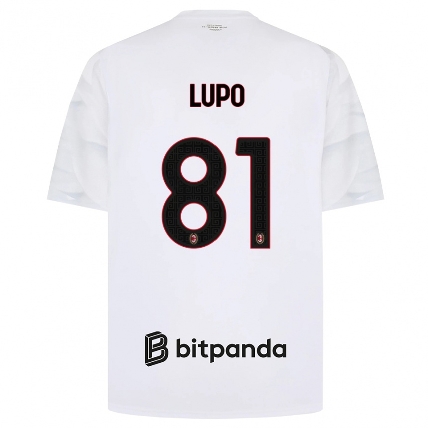 גברים כדורגל Simone Lupo #81 לבן אדום שחור הרחק ג'רזי 2026/27
