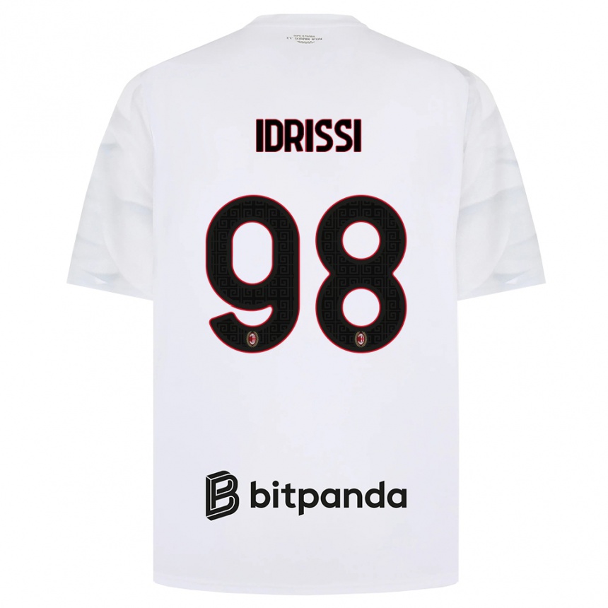 גברים כדורגל Yahya Idrissi #98 לבן אדום שחור הרחק ג'רזי 2026/27