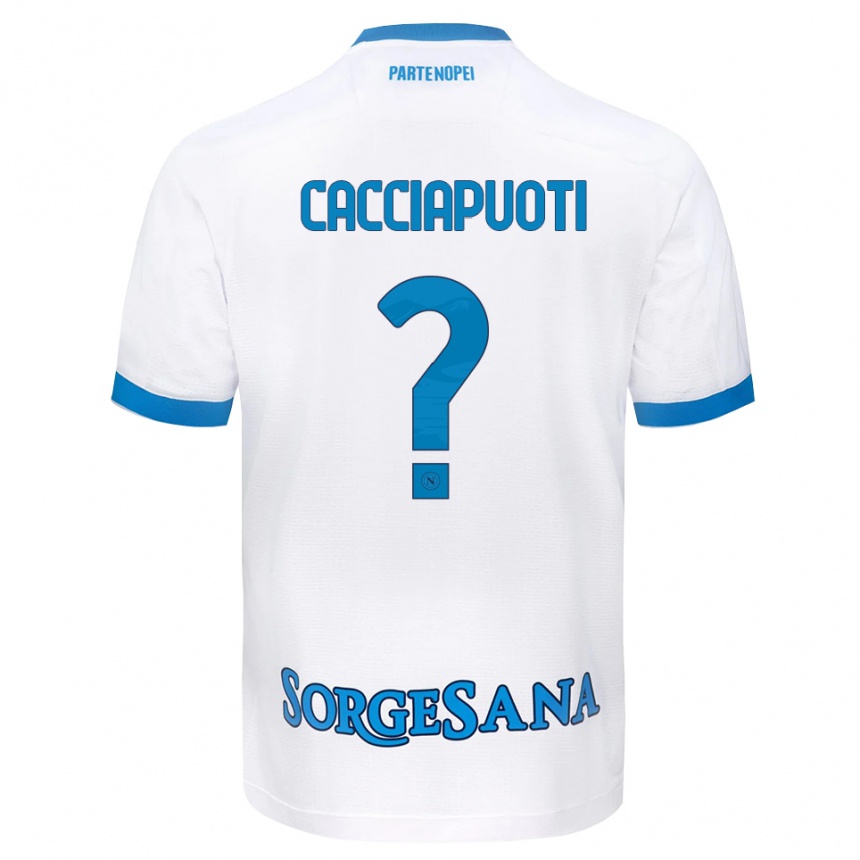 גברים כדורגל Samuel Cacciapuoti #0 לבן כחול שמיים הרחק ג'רזי 2026/27
