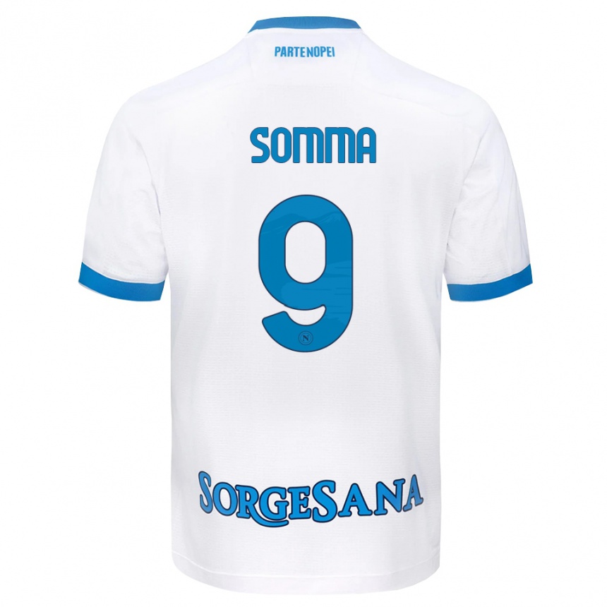 גברים כדורגל Stanislao Somma #9 לבן כחול שמיים הרחק ג'רזי 2026/27