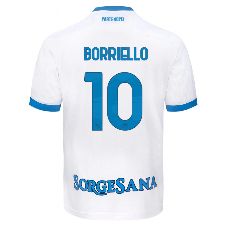 גברים כדורגל Salvatore Borriello #10 לבן כחול שמיים הרחק ג'רזי 2026/27