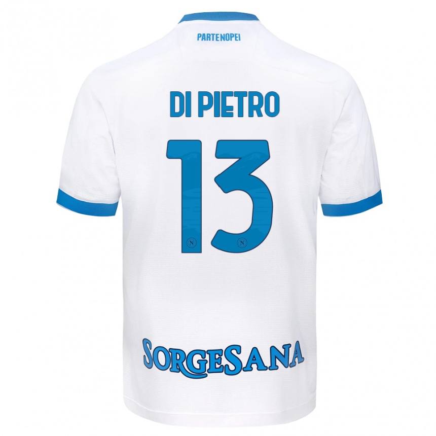 גברים כדורגל Ciro Di Pietro #13 לבן כחול שמיים הרחק ג'רזי 2026/27