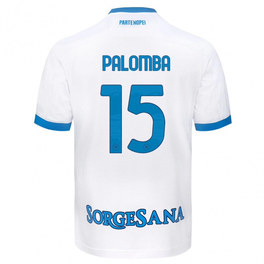 גברים כדורגל Fabio Palomba #15 לבן כחול שמיים הרחק ג'רזי 2026/27