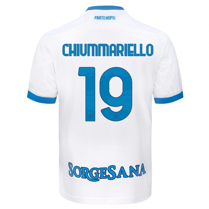 גברים כדורגל Andrea Chiummariello #19 לבן כחול שמיים הרחק ג'רזי 2026/27