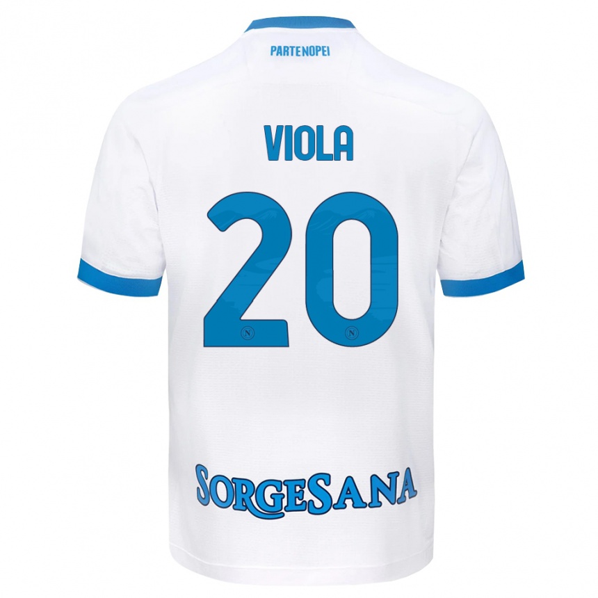 גברים כדורגל Nicola Viola #20 לבן כחול שמיים הרחק ג'רזי 2026/27
