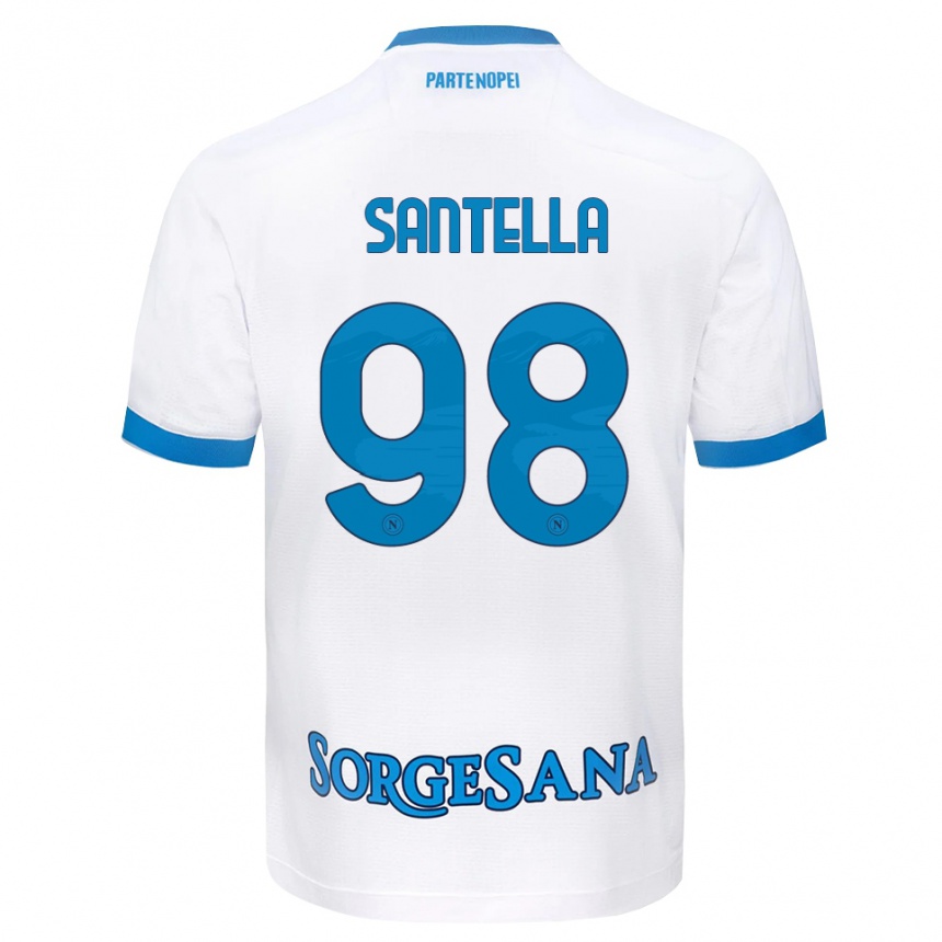 גברים כדורגל Alessandro Santella #98 לבן כחול שמיים הרחק ג'רזי 2026/27