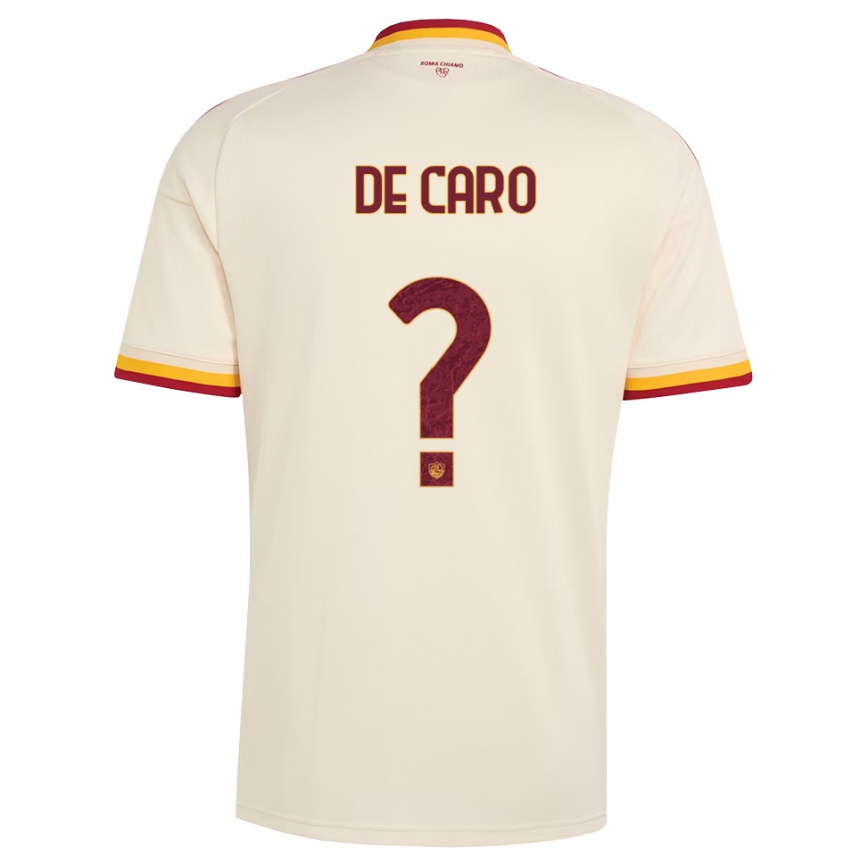 גברים כדורגל Lorenzo De Caro #0 שמפניה אדום צהוב הרחק ג'רזי 2026/27