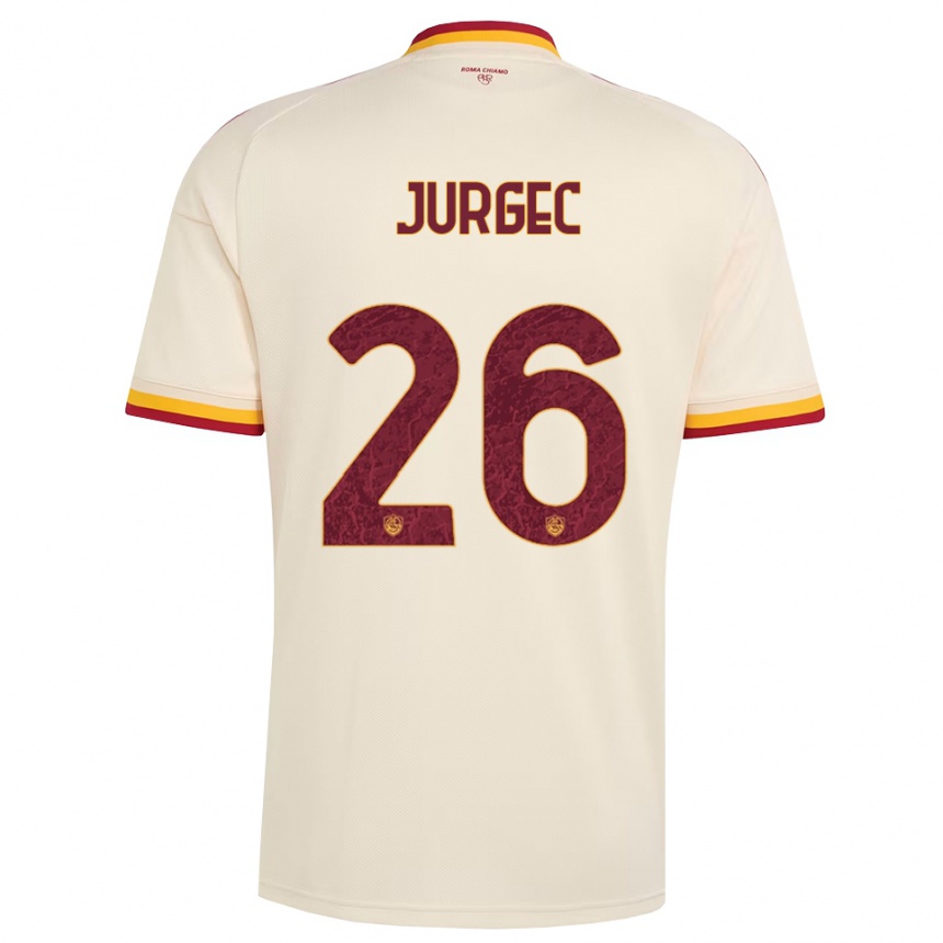 גברים כדורגל Jan Jurgec #26 שמפניה אדום צהוב הרחק ג'רזי 2026/27