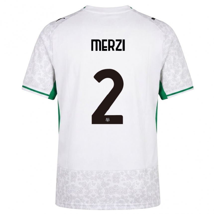 גברים כדורגל Matteo Merzi #2 לבן שחור ירוק הרחק ג'רזי 2026/27