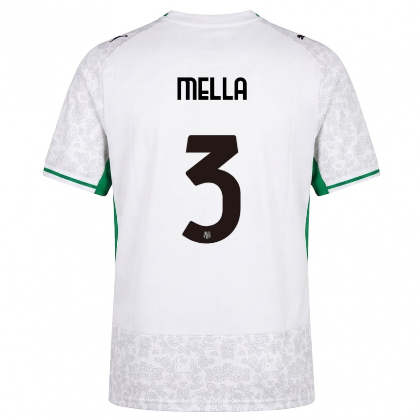 גברים כדורגל Sara Mella #3 לבן שחור ירוק הרחק ג'רזי 2026/27