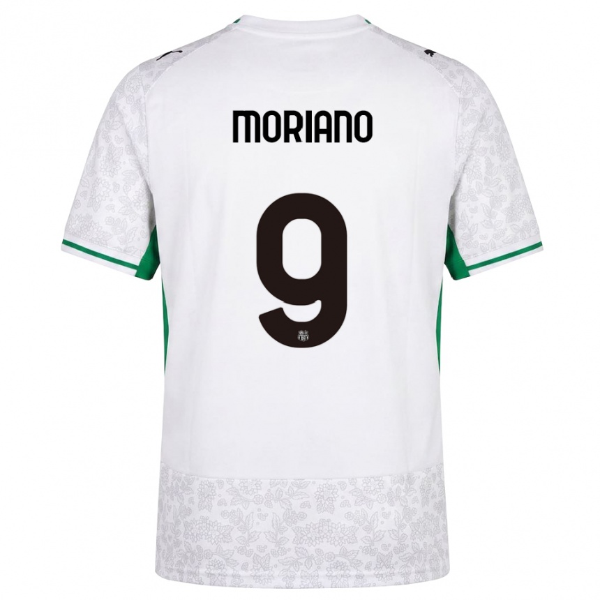 גברים כדורגל Andrea Moriano #9 לבן שחור ירוק הרחק ג'רזי 2026/27