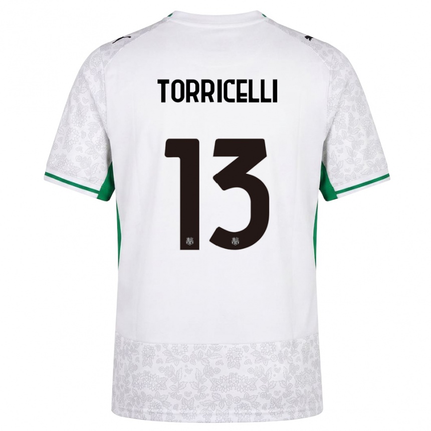 גברים כדורגל Marco Torricelli #13 לבן שחור ירוק הרחק ג'רזי 2026/27
