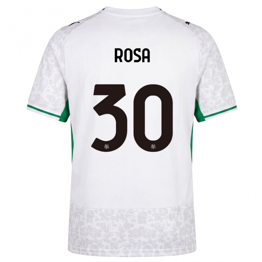 גברים כדורגל Enrico Rosa #30 לבן שחור ירוק הרחק ג'רזי 2026/27