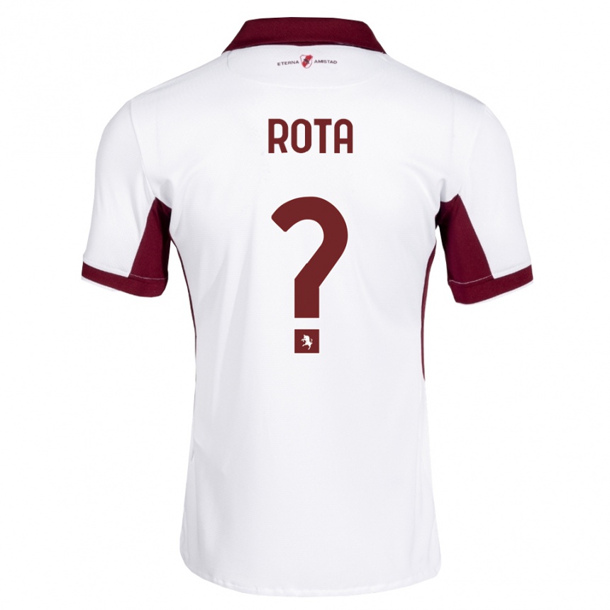 גברים כדורגל Tommaso Rota #0 בורדו לבן אדום הרחק ג'רזי 2026/27 גברים כדורגל Tommaso Rota #0 בורדו לבן אדום הרחק ג'רזי 2026/27