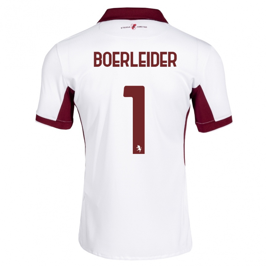 גברים כדורגל Yannick Boerleider #1 בורדו לבן אדום הרחק ג'רזי 2026/27