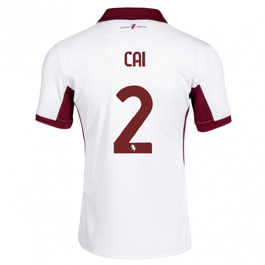 גברים כדורגל Federico Cai #2 בורדו לבן אדום הרחק ג'רזי 2026/27