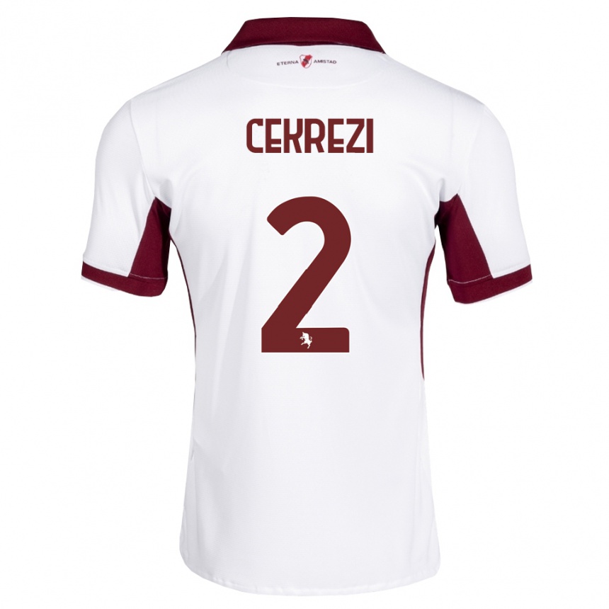 גברים כדורגל Lucas Cekrezi #2 בורדו לבן אדום הרחק ג'רזי 2026/27