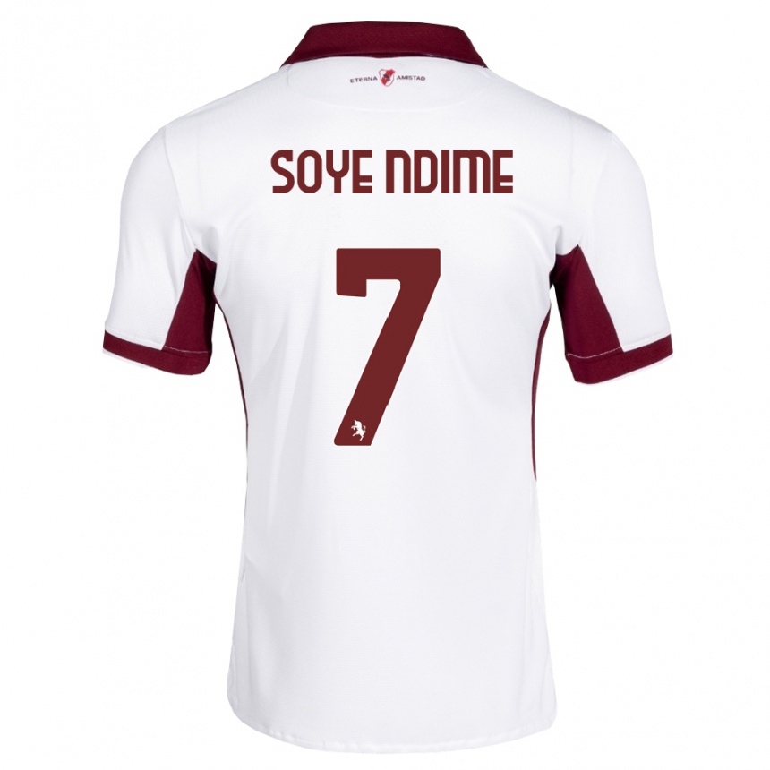 גברים כדורגל Jonathan Soye Ndime #7 בורדו לבן אדום הרחק ג'רזי 2026/27