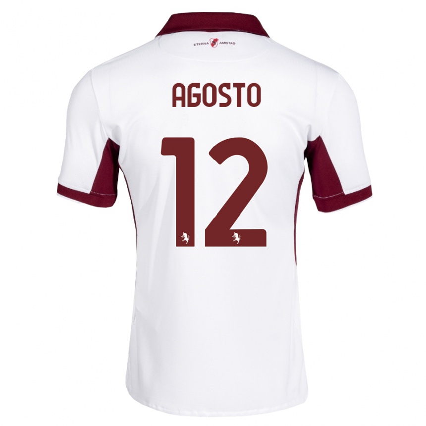 גברים כדורגל Gabriel Agosto #12 בורדו לבן אדום הרחק ג'רזי 2026/27